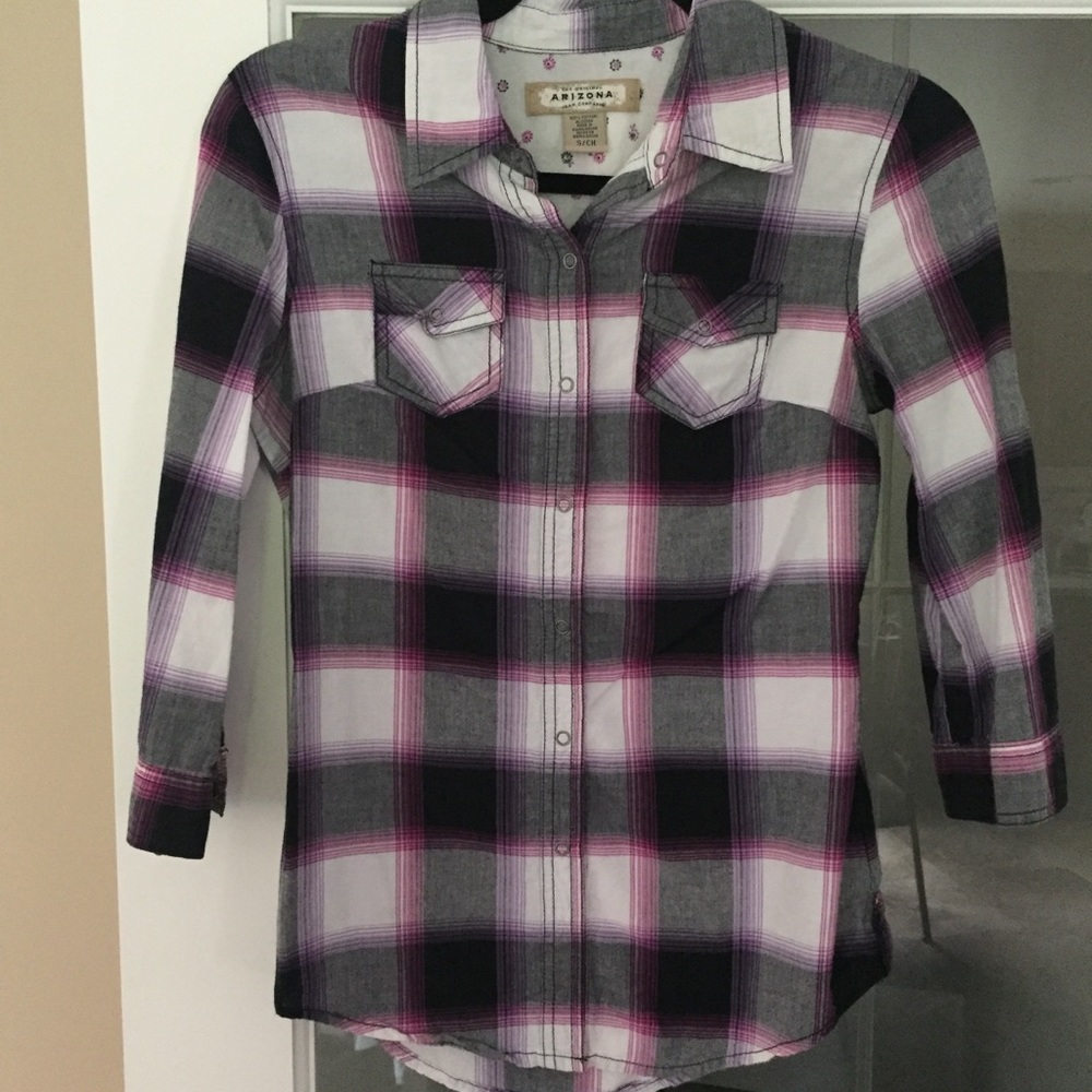 Women’s 3/4 sleeve plaid shirt